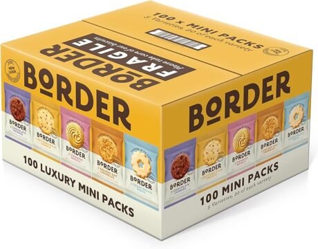 【Lucky Sale】Border Biscuits 100 Twin Packs Snack Packs | 5 Varieties | Individually Wrapped Biscuit Portions (Box of 100)